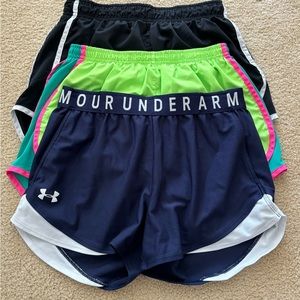 Pack of 3 Nike/UnderArmor athletic shorts all size small